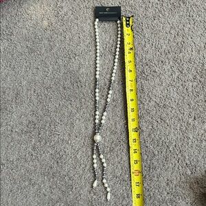 New York & Company Pearl and Silver Necklace